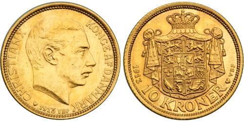10 Krone Dänemark Gold Christian X. (1870 - 1947)
