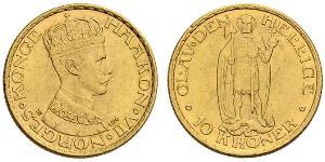 10 Krone Norway Gold Haakon VII of Norway (1872 - 1957)