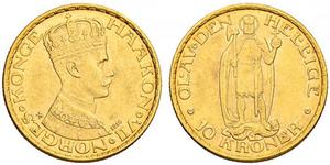 10 Krone Norwegen Gold Haakon VII. (1872 - 1957)