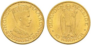 10 Krone Norwegen Gold Haakon VII. (1872 - 1957)