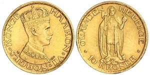 10 Krone Norwegen Gold Haakon VII. (1872 - 1957)