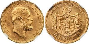 10 Krone Schweden Gold Oskar II. (Schweden) (1829-1907)