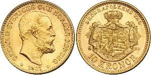 10 Krone Schweden Gold Oskar II. (Schweden) (1829-1907)