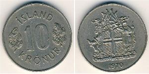10 Krone Islandia (1944 - ) Níquel/Cobre 
