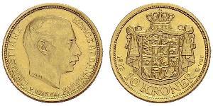 10 Krone Danemark Or Christian X de Danemark (1870 - 1947)