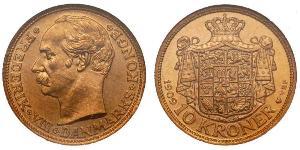 10 Krone Danemark Or Frédéric VIII de Danemark (1843 - 1912)