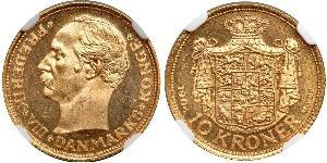 10 Krone Danemark Or Frédéric VIII de Danemark (1843 - 1912)