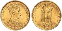 10 Krone Norvegia Oro Haakon VII di Norvegia (1872 - 1957)