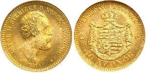 10 Krone Suecia Oro Óscar II de Suecia (1829-1907)