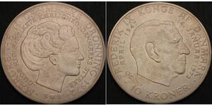 10 Krone Dinamarca Plata 