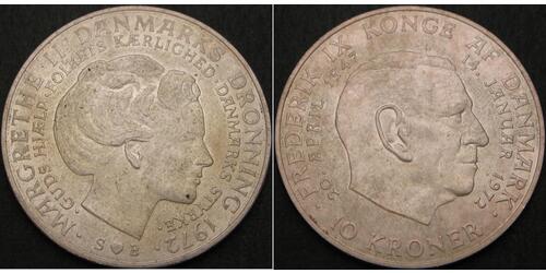 10 Krone Dinamarca Plata 