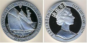 10 Krone Isla de Man Plata Isabel II (1926-2022)