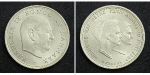 10 Krone Dänemark Silber Margrethe II. (Dänemark) (1940-) / Friedrich IX. (Dänemark) (1899 - 1972)