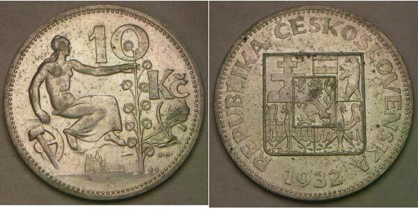 10 Krone Czechoslovakia (1918-1992) Silver 