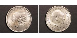 10 Krone Denmark Silver Margrethe II of Denmark (1940-) / Frederick IX of Denmark (1899 - 1972)