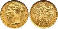 10 Krone 丹麦 金 弗雷德里克八世 (1843 - 1912)