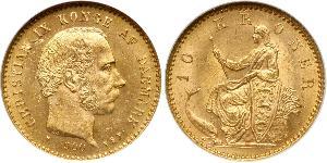 10 Krone 丹麦 金 克里斯蒂安九世 (1818-1906)
