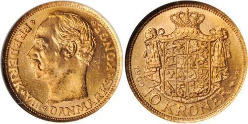 10 Krone 丹麦 金 弗雷德里克八世 (1843 - 1912)