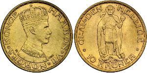 10 Krone 挪威 金 哈康七世  (1872 - 1957)