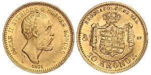 10 Krone / 10 Kronor  Schweden Gold Oskar II. (Schweden) (1829-1907)