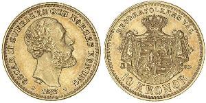 10 Krone / 10 Kronor  Svezia Oro Oscar II di Svezia (1829-1907)