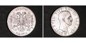 10 Lek Albanian Kingdom (1939-1943) Silber Viktor Emanuel III. (Italien) (1869 - 1947)