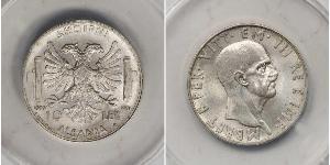10 Lek Albanian Kingdom (1939-1943) Silver Victor Emmanuel III of Italy (1869 - 1947)