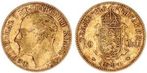 10 Lev Bulgarie Or Ferdinand I de Bulgarie (1861 -1948)
