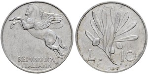 10 Lira Italia Aluminio 