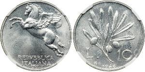 10 Lira Italia Aluminio 