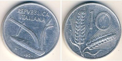 10 Lira Italia (1946 - ) Aluminio 