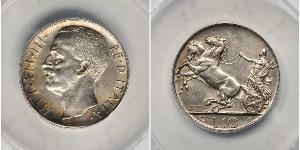 10 Lira Kingdom of Italy (1861-1946) Argent Victor-Emmanuel III d
