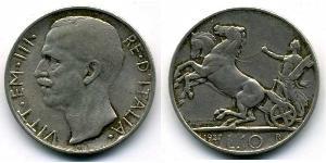 10 Lira Kingdom of Italy (1861-1946) Argento Vittorio Emanuele III d