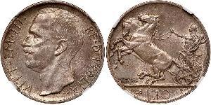 10 Lira Kingdom of Italy (1861-1946) Argento Vittorio Emanuele III d