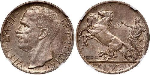 10 Lira Kingdom of Italy (1861-1946) Argento Vittorio Emanuele III d