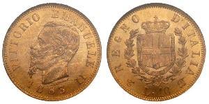 10 Lira Kingdom of Italy (1861-1946) Gold Victor Emmanuel II of Italy (1820 - 1878)
