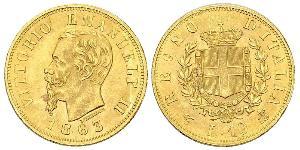 10 Lira Kingdom of Italy (1861-1946) Gold Victor Emmanuel II of Italy (1820 - 1878)