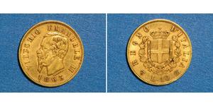 10 Lira Kingdom of Italy (1861-1946) Gold Victor Emmanuel II of Italy (1820 - 1878)