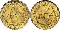 10 Lira San Marino (301 - ) Gold 