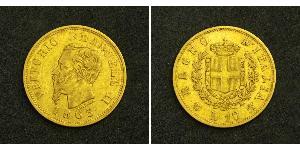 10 Lira Kingdom of Italy (1861-1946) Or Victor Emmanuel II of Italy (1820 - 1878)
