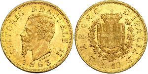 10 Lira Kingdom of Italy (1861-1946) Or Victor Emmanuel II of Italy (1820 - 1878)