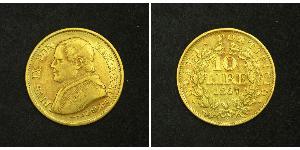 10 Lira États pontificaux (752-1870) Or Pie IX (1792- 1878)