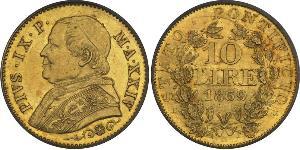 10 Lira États pontificaux (752-1870) Or Pie IX (1792- 1878)