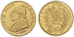 10 Lira États pontificaux (752-1870) Or Pie IX (1792- 1878)