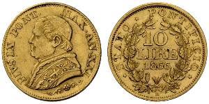 10 Lira Estados Pontificios (752-1870) Oro Pío IX (1792- 1878)
