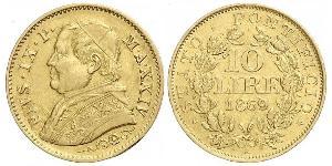 10 Lira Estados Pontificios (752-1870) Oro Pío IX (1792- 1878)