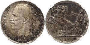 10 Lira Kingdom of Italy (1861-1946) Plata Víctor Manuel III de Italia (1869 - 1947)