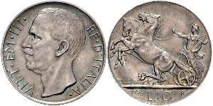 10 Lira Kingdom of Italy (1861-1946) Plata Víctor Manuel III de Italia (1869 - 1947)