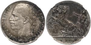 10 Lira Kingdom of Italy (1861-1946) Plata Víctor Manuel III de Italia (1869 - 1947)