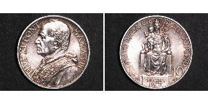 10 Lira Vatican (1926-) Plata Pope Pius XI (1857 - 1939)